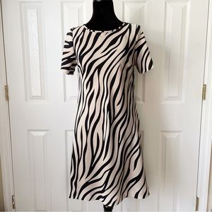 ANN TAYLOR Zebra Patterned Shift Dress Size 6